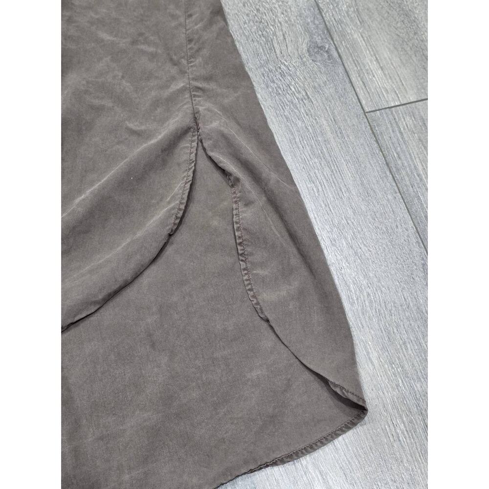 Zara Dress 3/4 Sleeve Collared Button Down Pocket Olive green Large A008004 - Picture 6 of 7